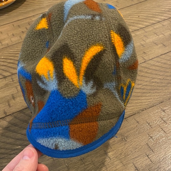 Patagonia Kids Fleece Hat with Animal Print - Blue and Orange baby - Picture 4 of 5